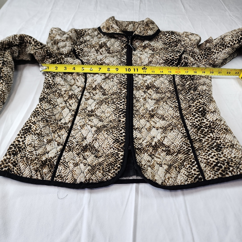 RQT Woman Black Beige Quilted Lightweight Boho Jacket Blazer Size M - Picture 7 of 12